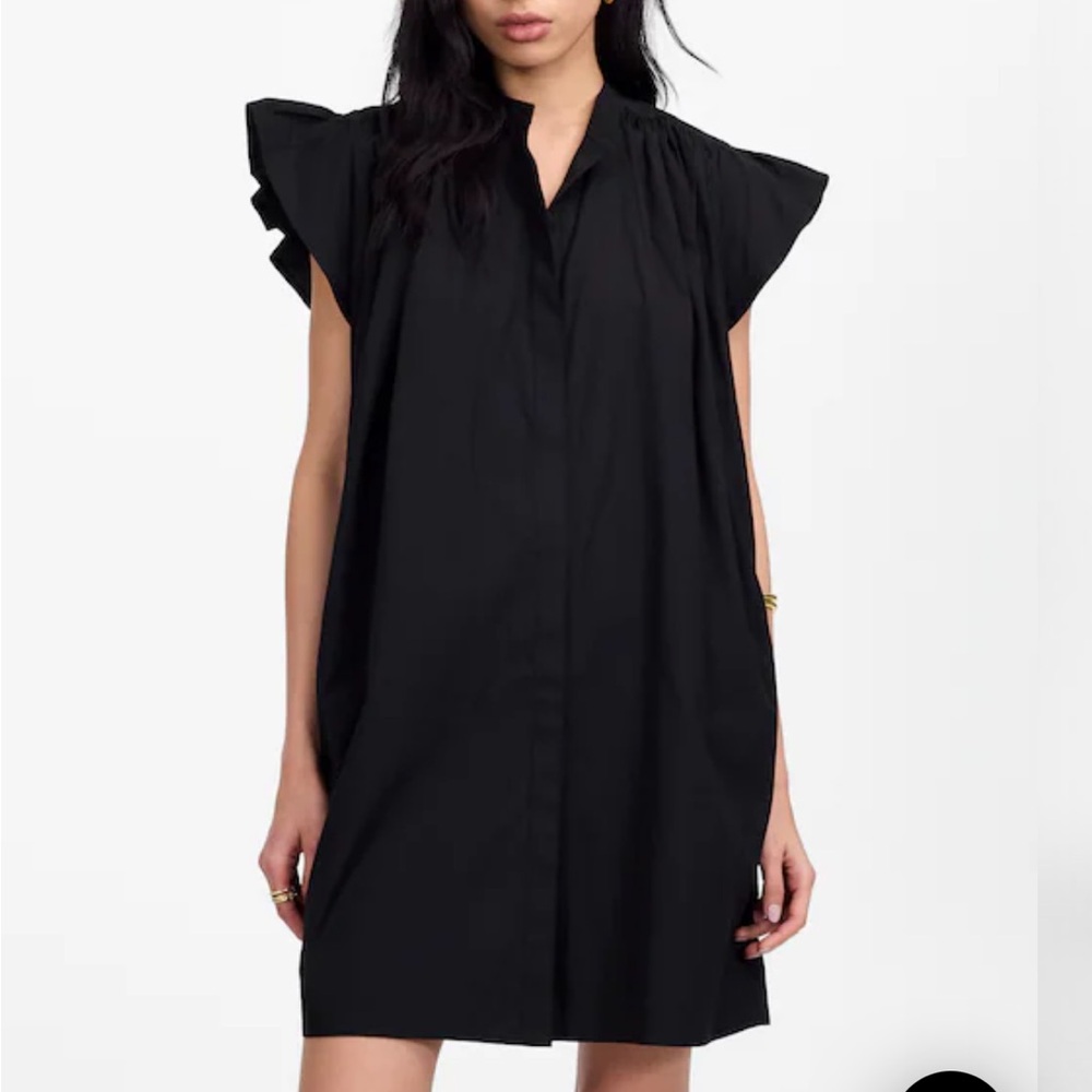 Black Ruffle Sleeve Dress